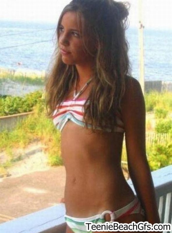 Gorgeous teenies at the beach show off sexy bodies in skimpy bikinis #72241268
