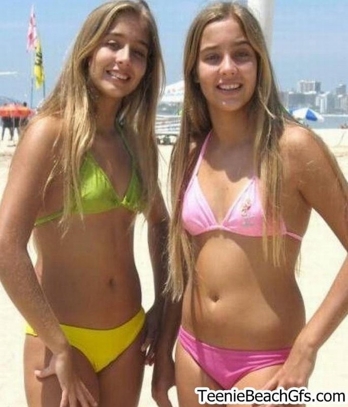 Gorgeous teenies at the beach show off sexy bodies in skimpy bikinis #72241282