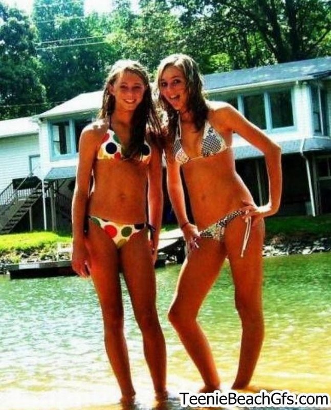 Gorgeous teenies at the beach show off sexy bodies in skimpy bikinis #72241312