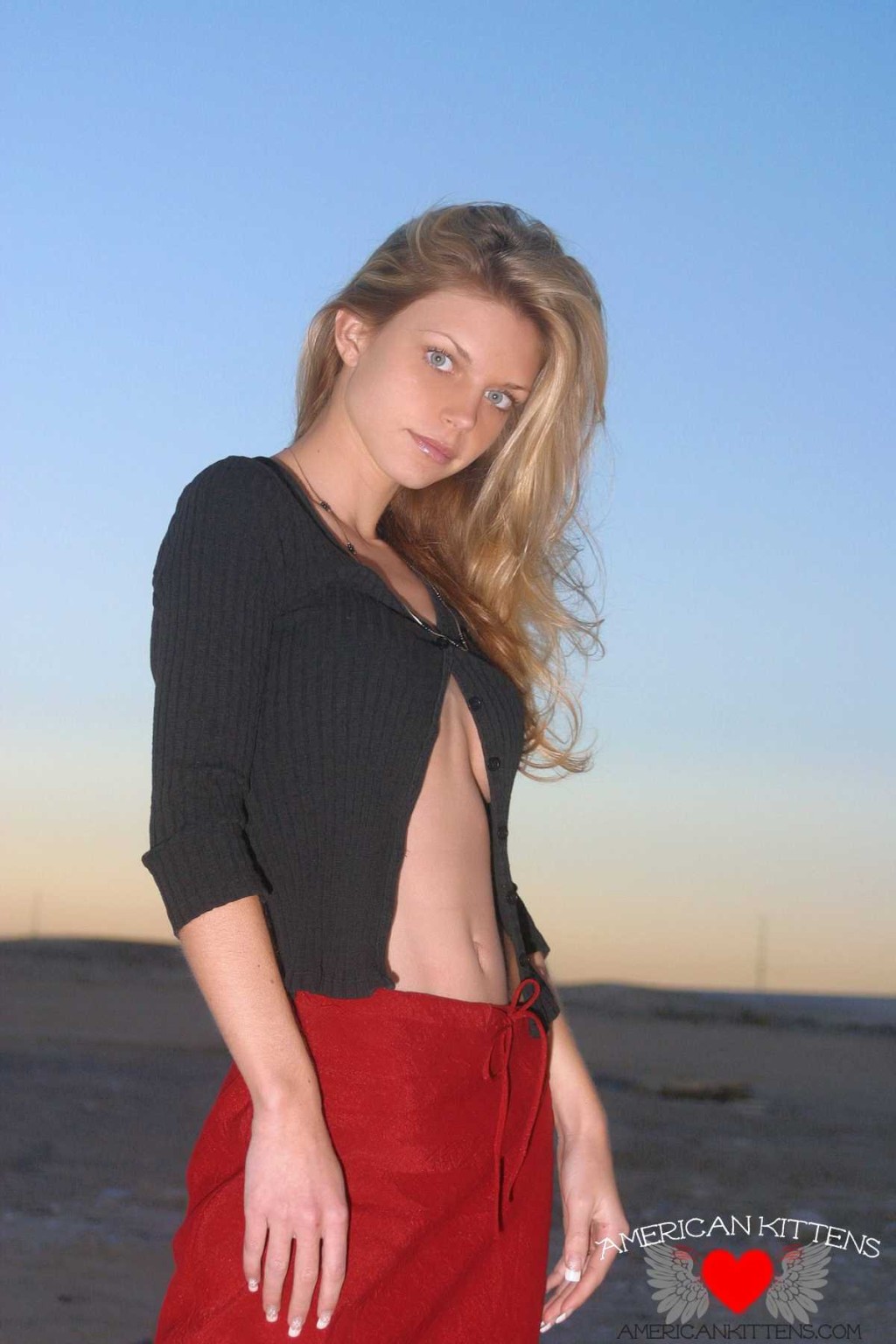 Ashley outside black top red long skirt #77151456