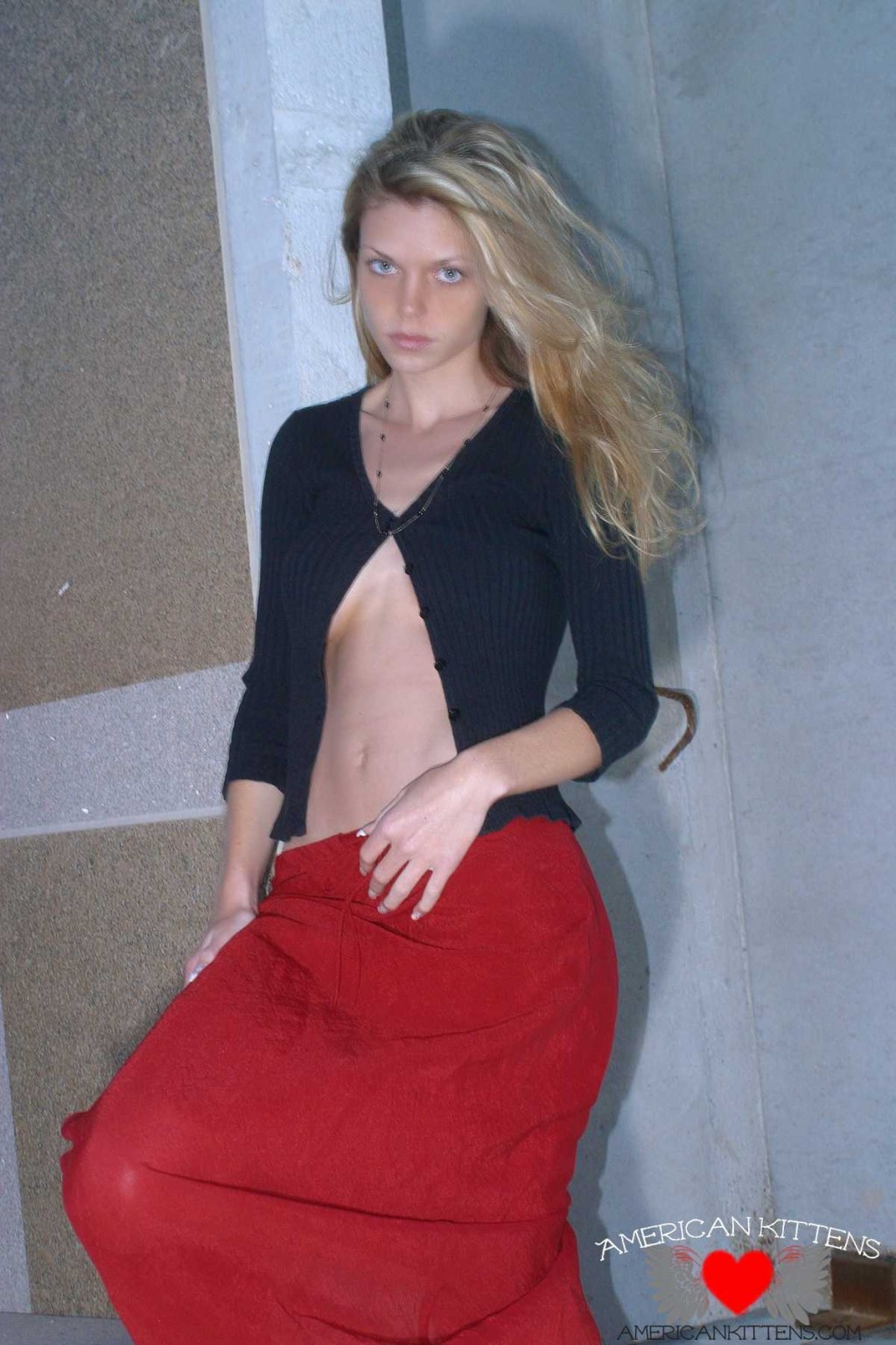 Ashley outside black top red long skirt #77151521
