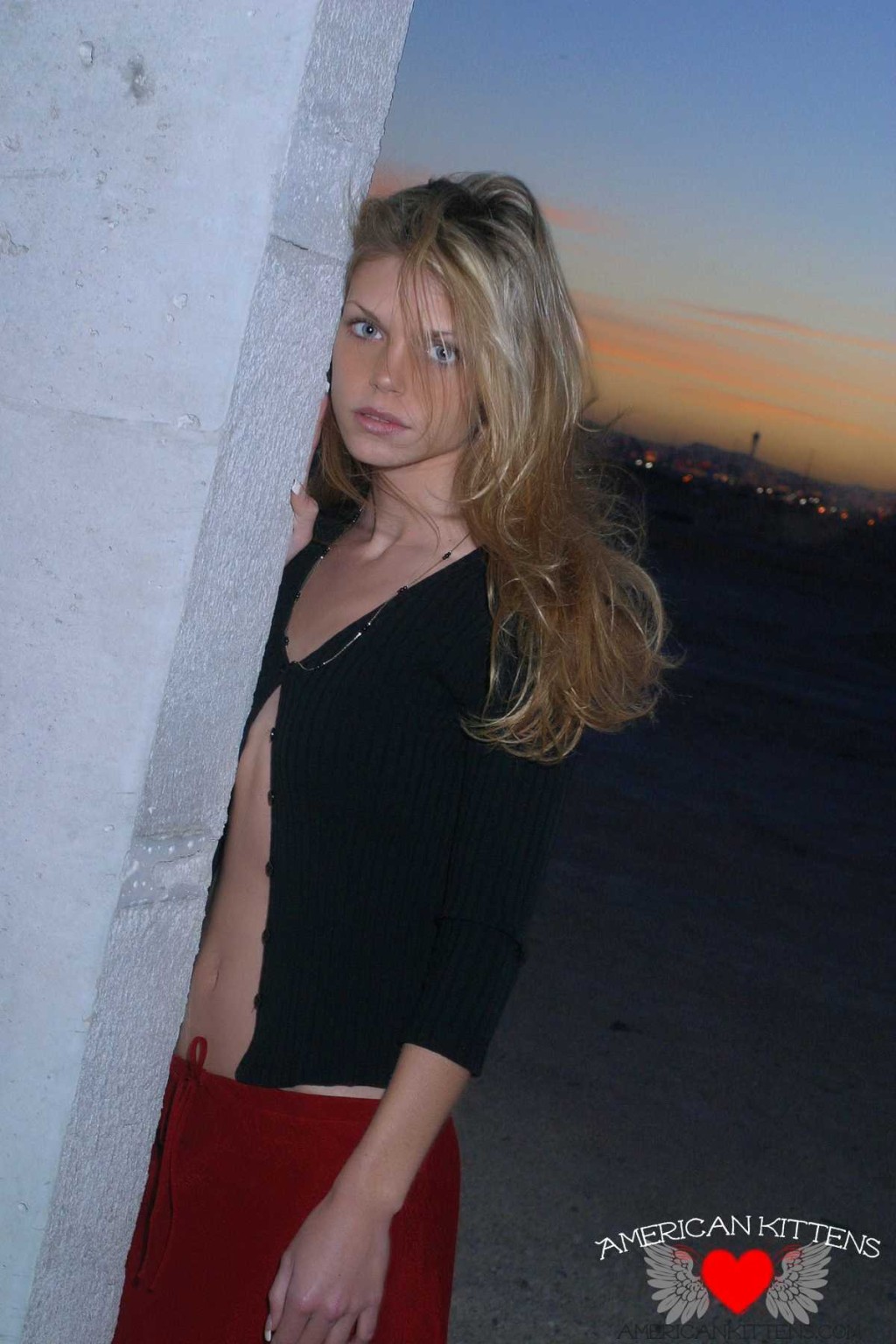 Ashley outside black top red long skirt #77151603