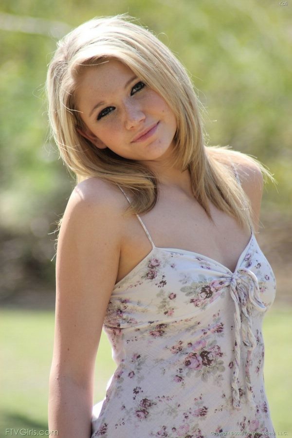 Cute blonde Kali posing outdoors showing off her tight body #72818364