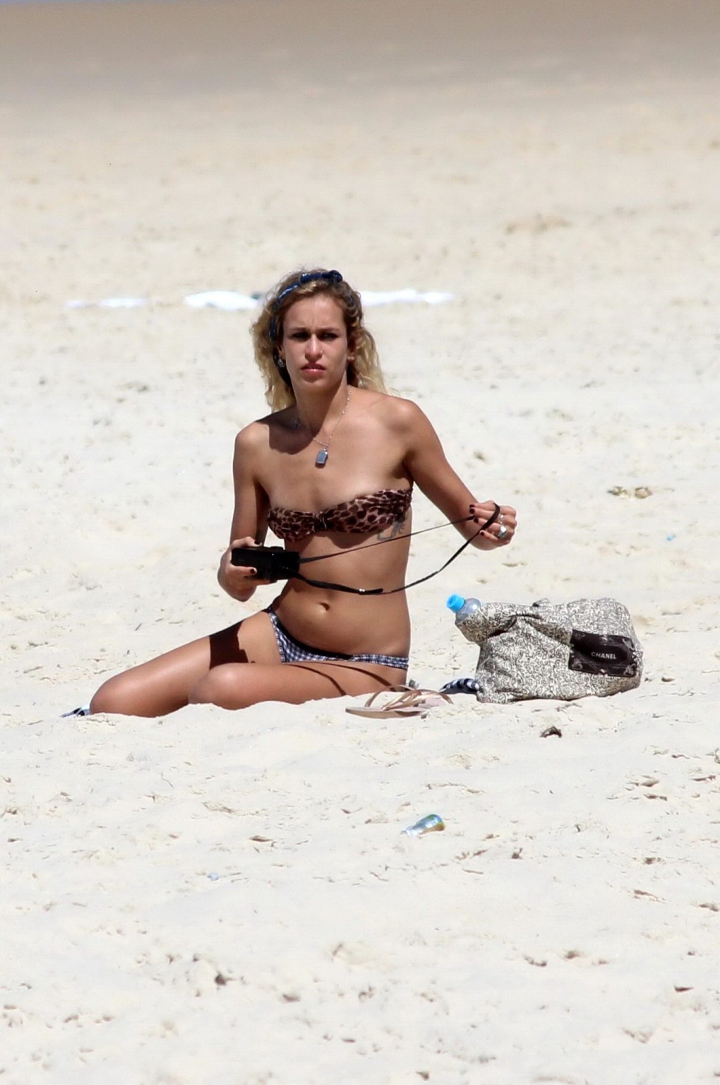 Alice Dellal bikini nip slip on a beach in Rio de Janeiro #75216456