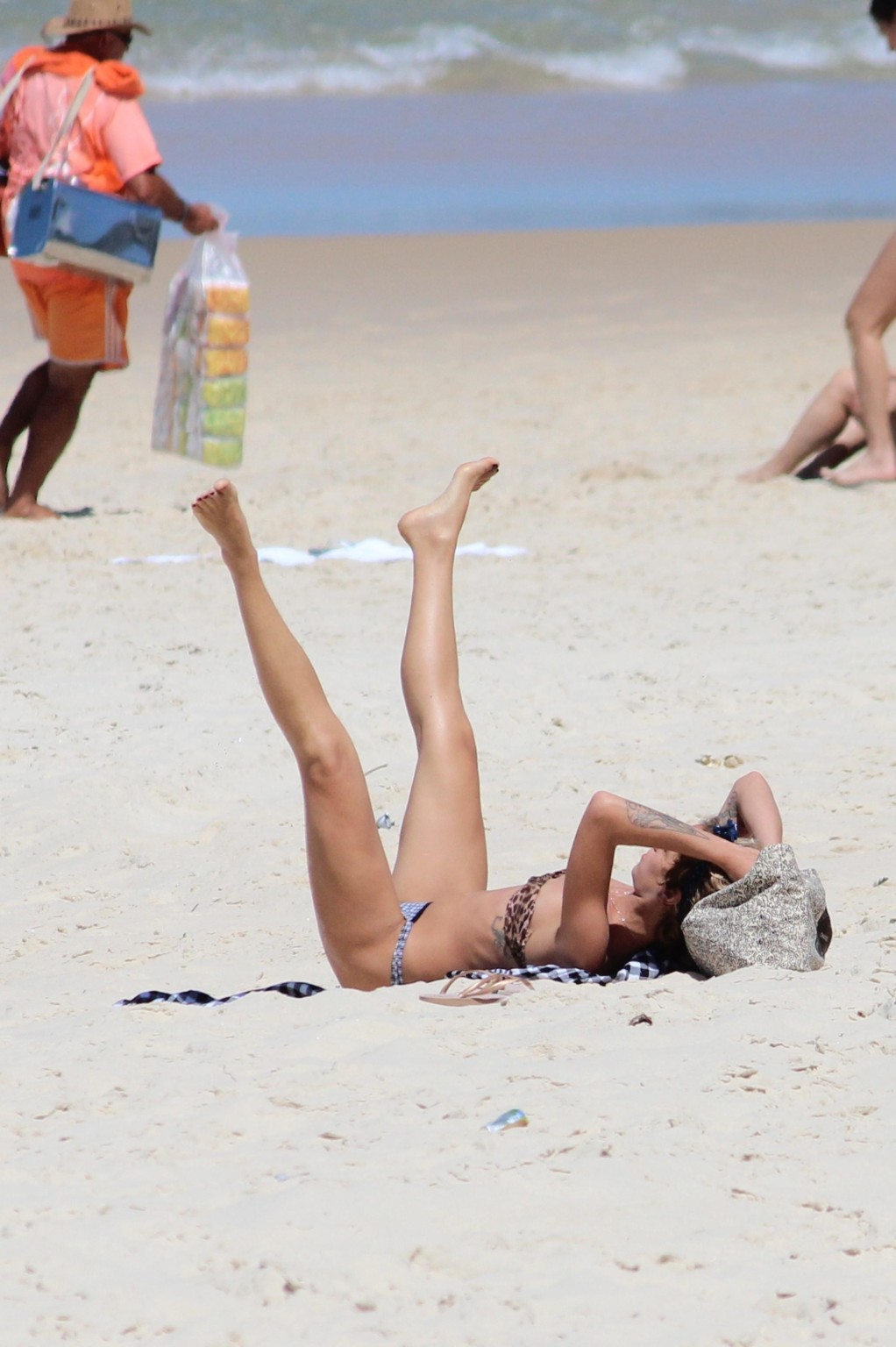 Alice Dellal bikini nip slip on a beach in Rio de Janeiro #75216466