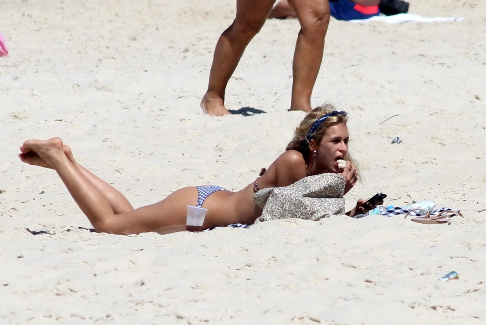 Alice Dellal bikini nip slip on a beach in Rio de Janeiro #75216509