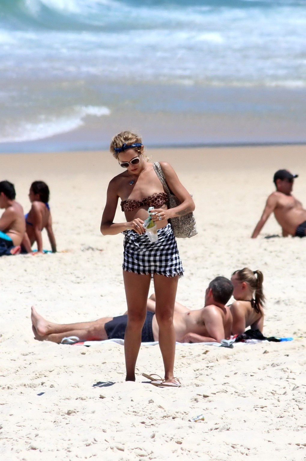Alice Dellal bikini nip slip on a beach in Rio de Janeiro #75216537