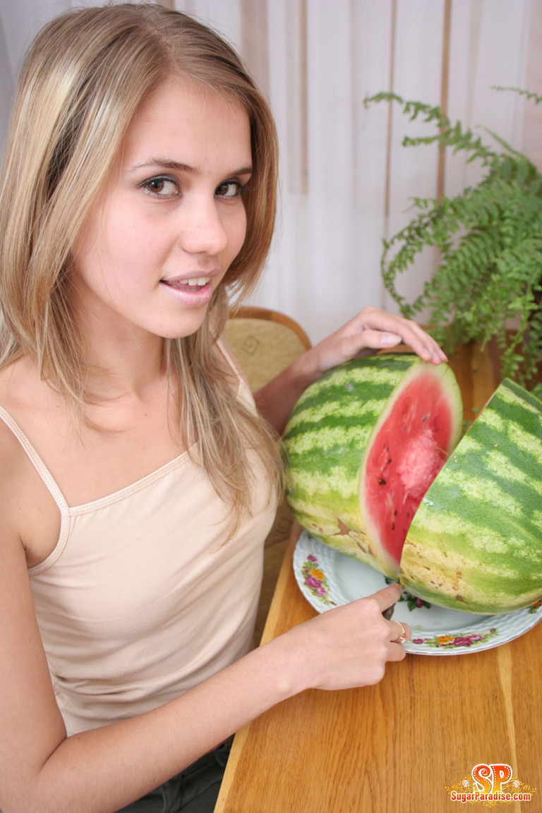 Cheeky Teen with watermelon #78361306