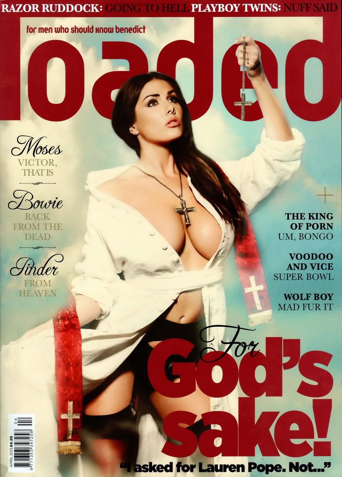 Lucy Pinder showing off her big boobs in 'God's Sake' photoshoot for April 2013  #75239094