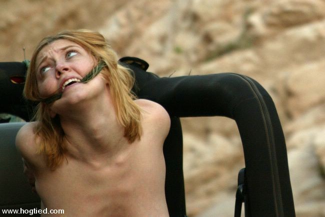 Blonde gets tied up and gagged in the desert #72213833