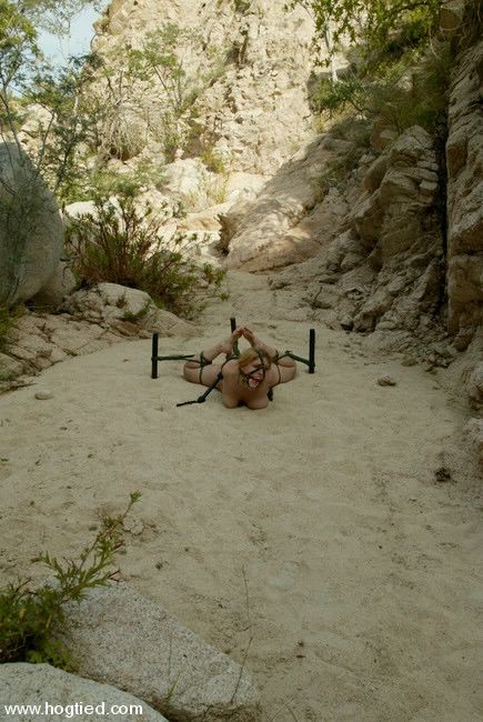 Blonde gets tied up and gagged in the desert #72213902