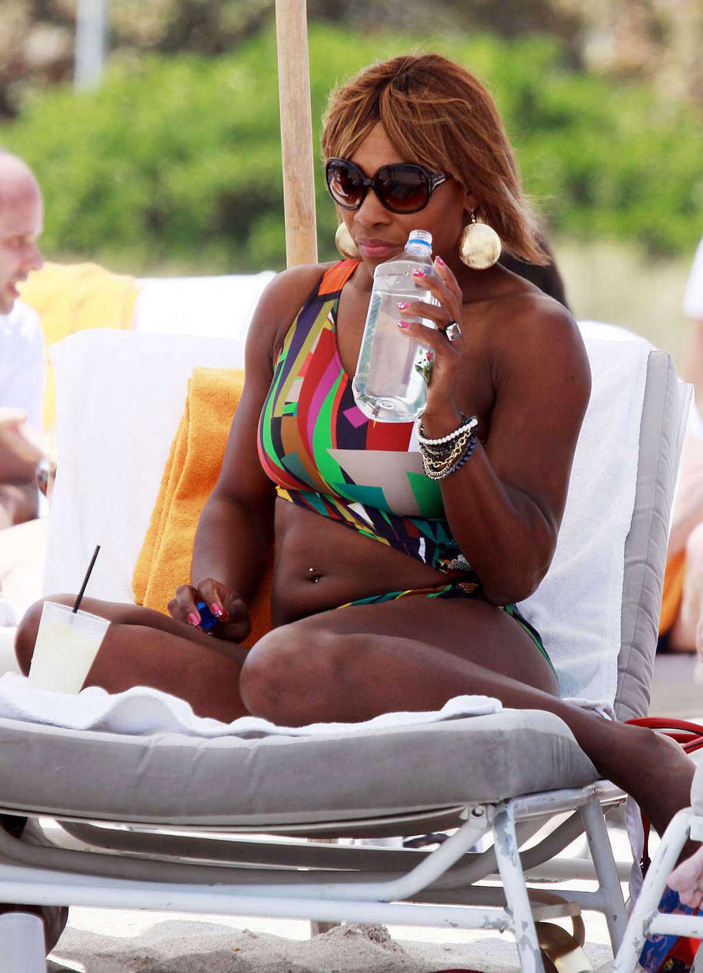 Serena Williams showing her sexy body in a colorful bikini #75355018