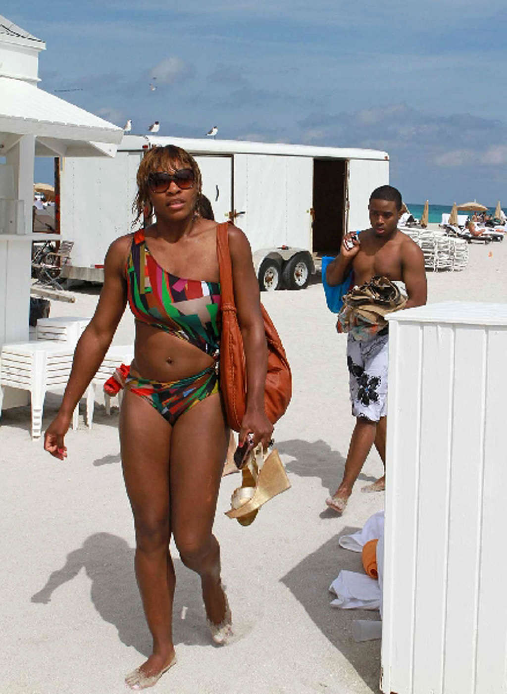 Serena Williams showing her sexy body in a colorful bikini #75355043