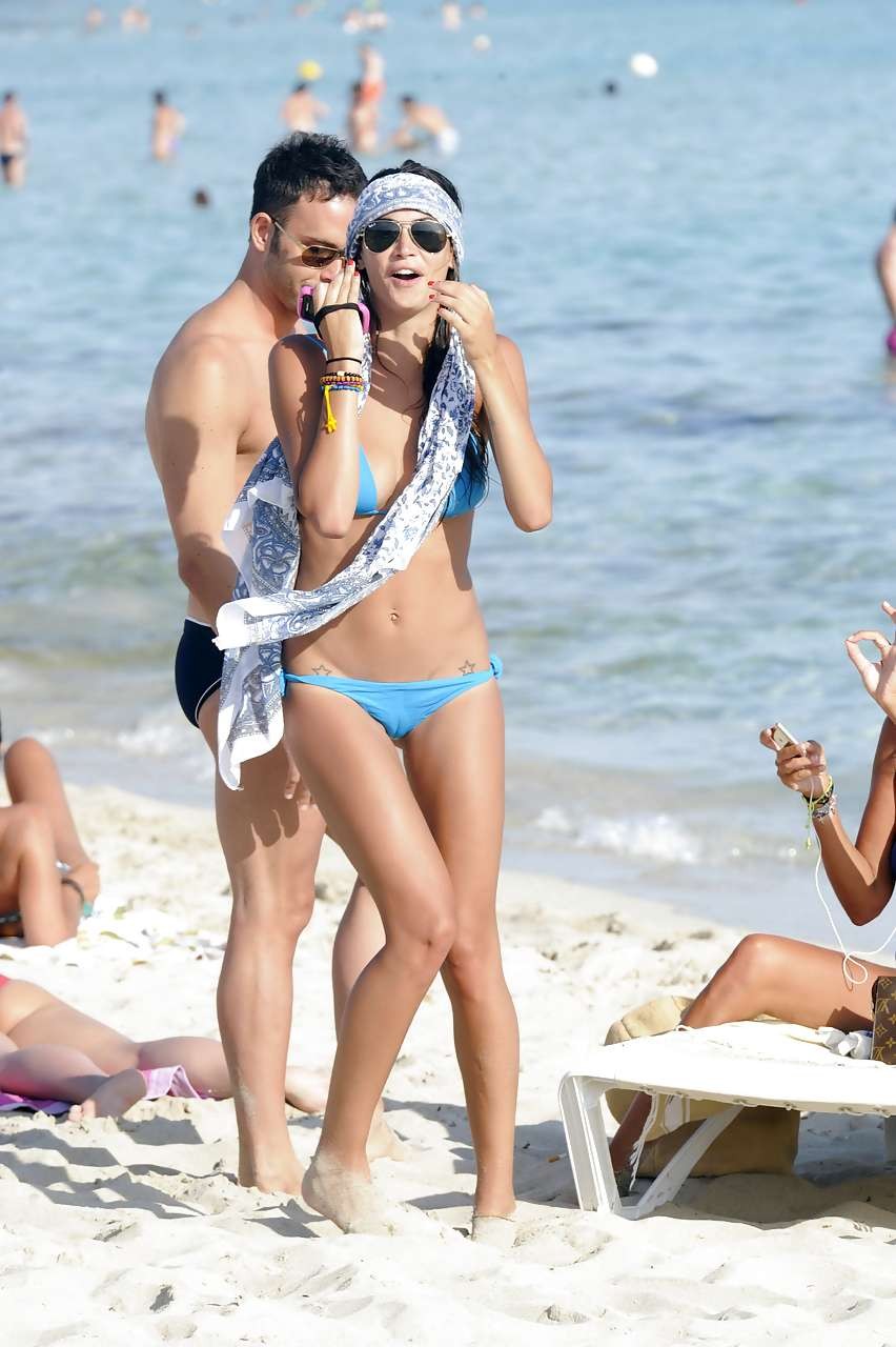 Melissa Satta showing her great ass in thong bikini on beach #75297575