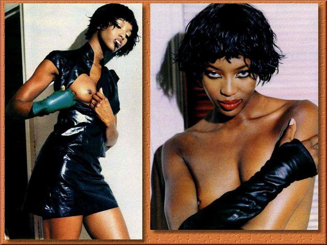 Naomi Campbell posing totally naked and very sexy with milk #75438690