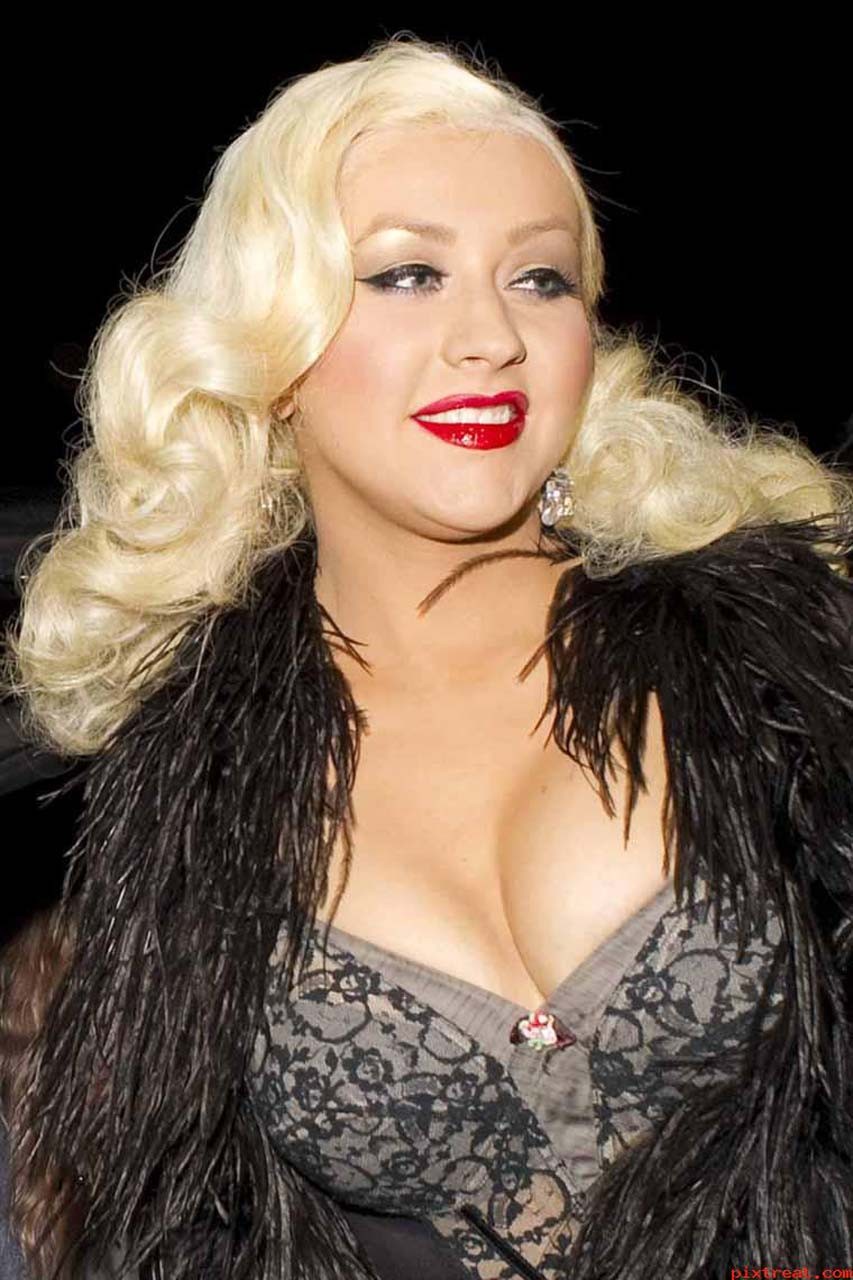 Christina Aguilera posing nude and showing sexy body and huge boobs #75293708