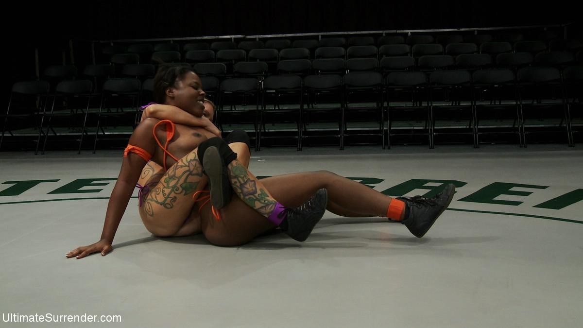 Blond battles stronger black girl in lesbian wrestling fight #72106056