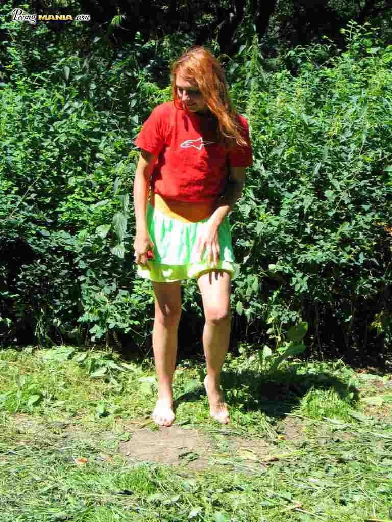 Girl peeing outdoors #76587432