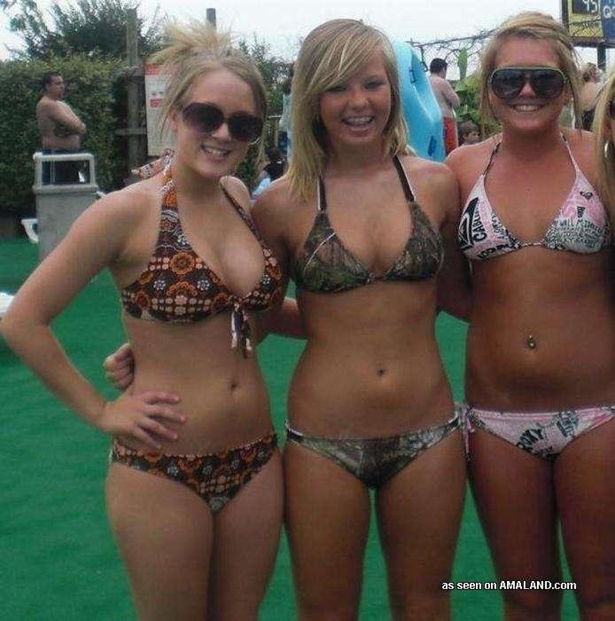 Compilation of bikiniclad girlfriends posing sexy outdoors #67583324