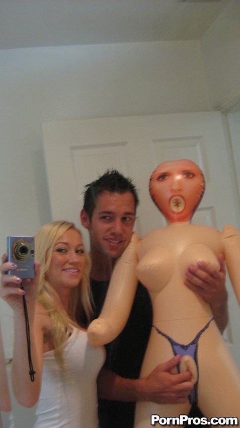 Kinky couple fucks blow up doll in homemade photos #73263412