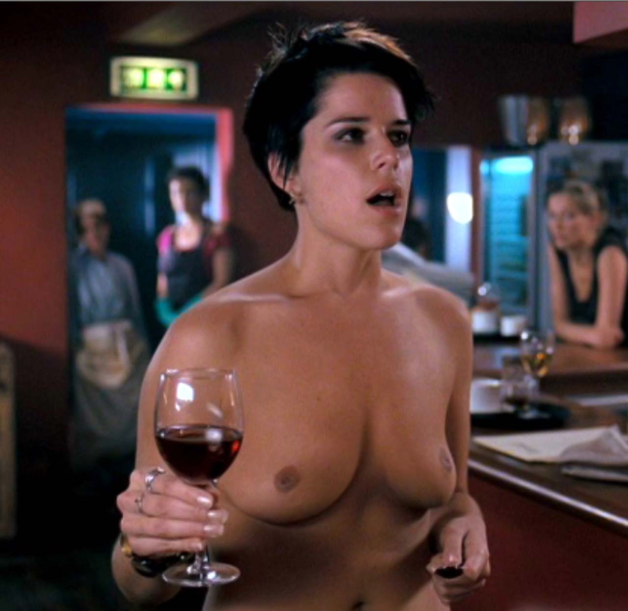 Neve Campbell showing her nice and sexy body in bikini on beach and exposing her #75317458