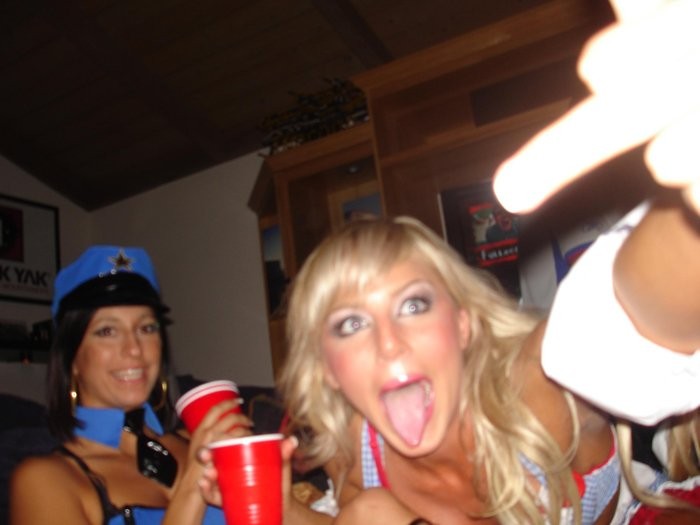 Hot Crazy Drunk College Coeds Flashing Soft Pink Flesh #76400673