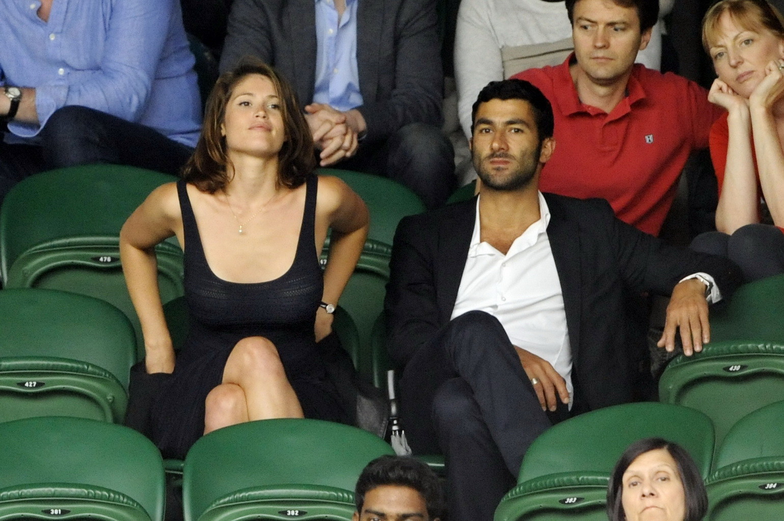 Gemma Arterton shows off her big boobs wearing a see through dress at Wimbledon  #75192457