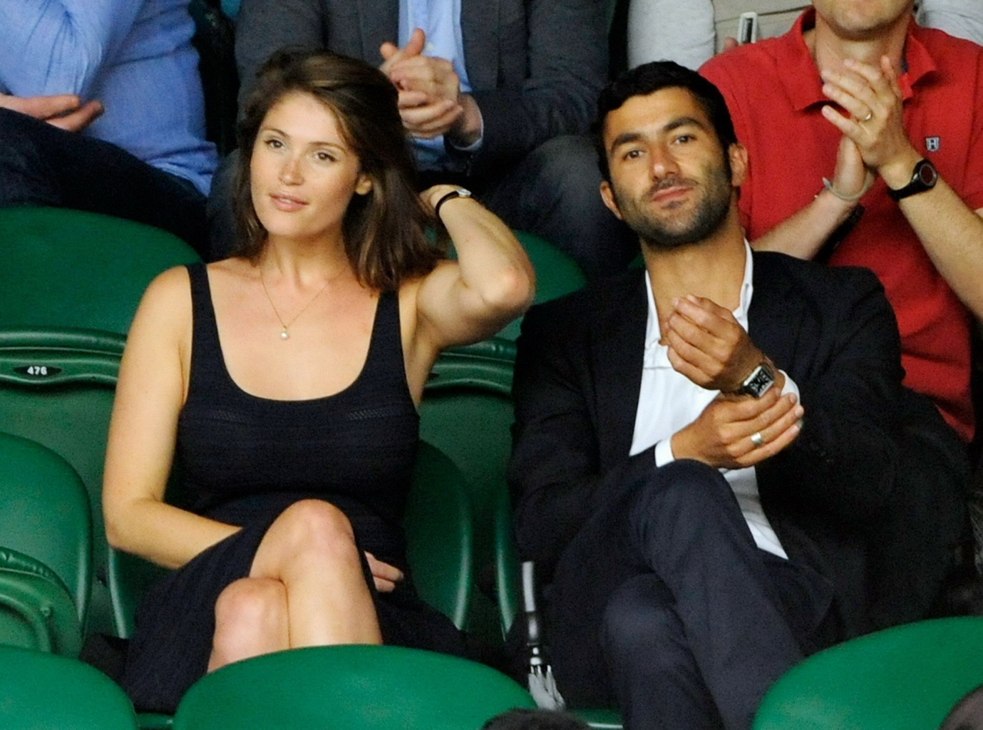 Gemma Arterton shows off her big boobs wearing a see through dress at Wimbledon  #75192465