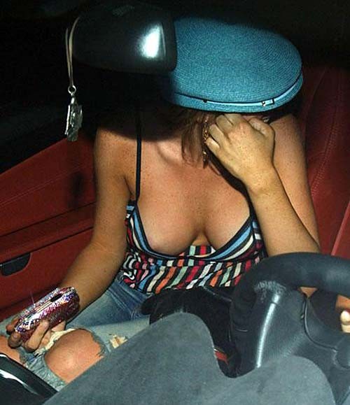 Lindsay Lohan sexy seethru and hard nipples paparazzi photos #75284092