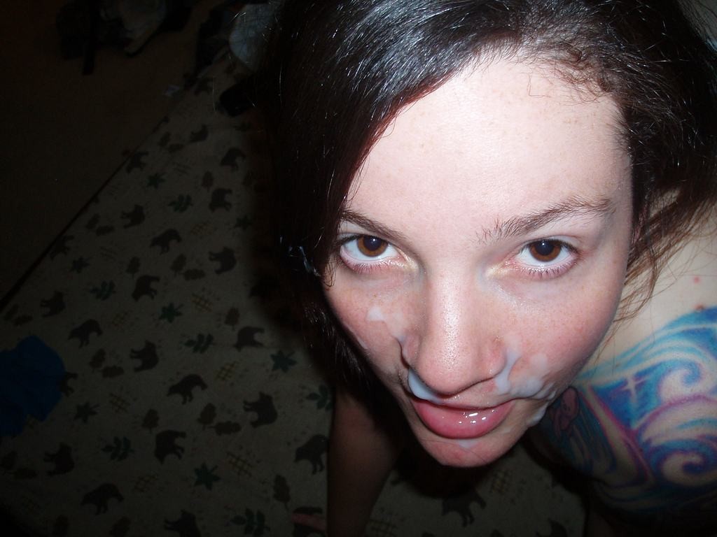 Homemade tattooed amateur teen girlfriend facial #75932604