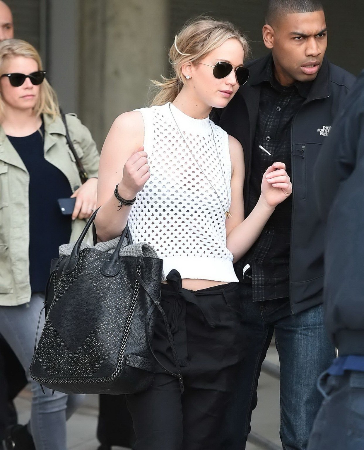 Busty Jennifer Lawrence see through to bra out in NYC #75165255