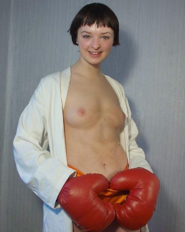 Horny hairy pussy babe loves boxing naked #77325536
