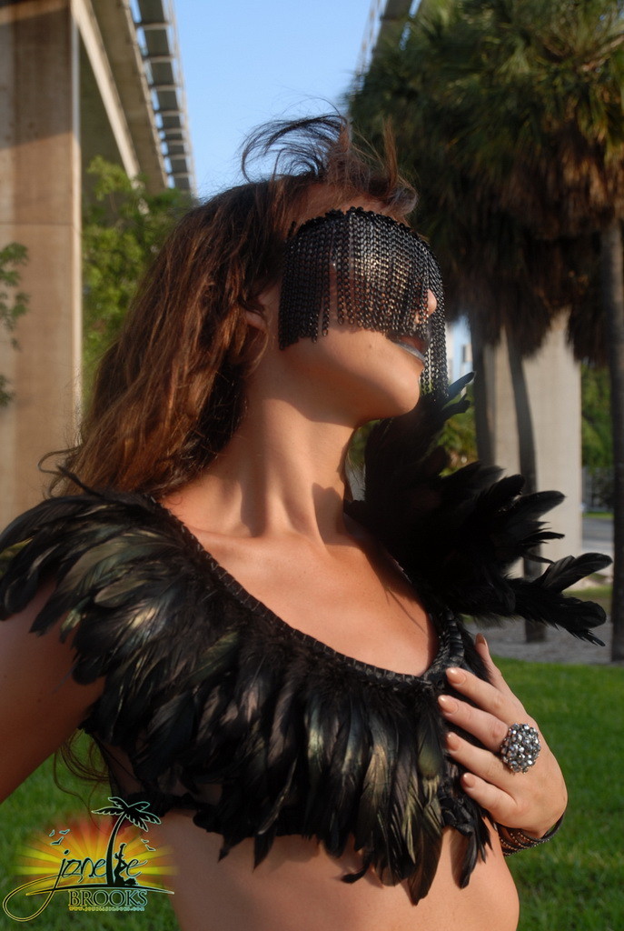 Beautiful Jonelle Brooks in Sexy Feather Dress #75668162