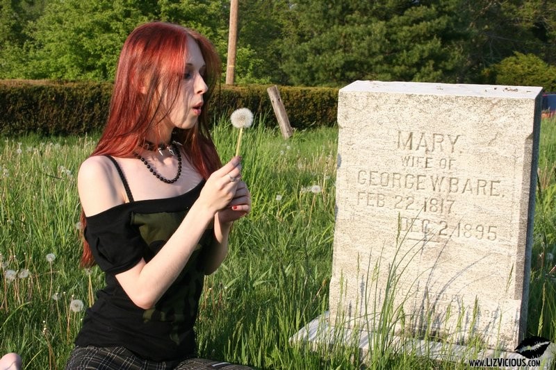 hot babe liz hangs out in a cemetary #73283199