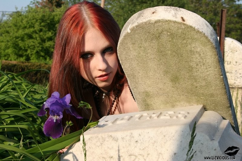 hot babe liz hangs out in a cemetary #73283233