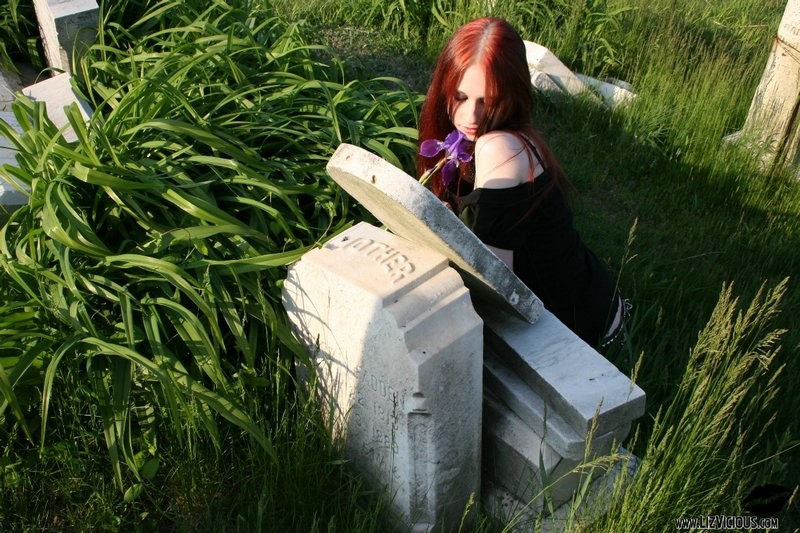 hot babe liz hangs out in a cemetary #73283238