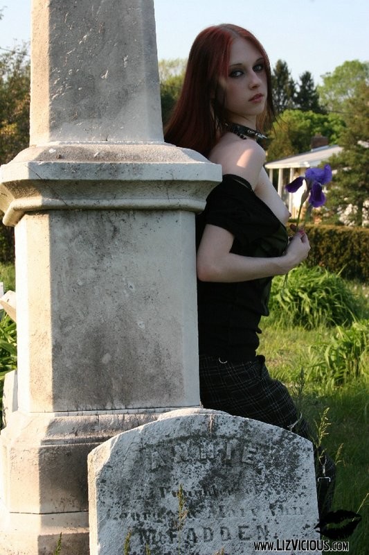 hot babe liz hangs out in a cemetary #73283251