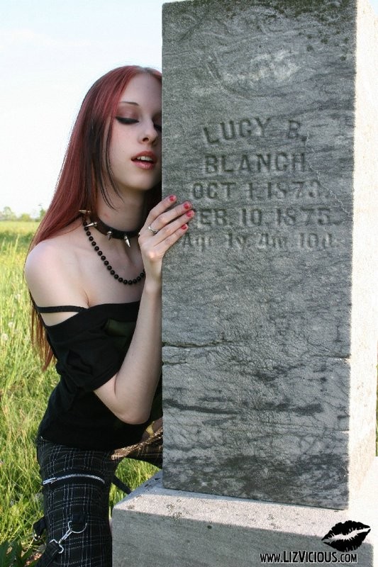 hot babe liz hangs out in a cemetary #73283286