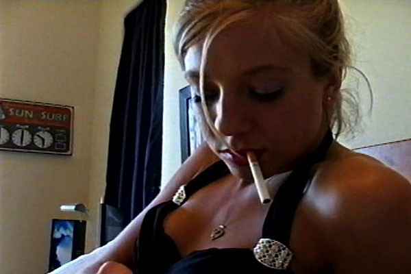 This blonde really loves to suck ... and not only on her cigarettes but on cocks #68252398