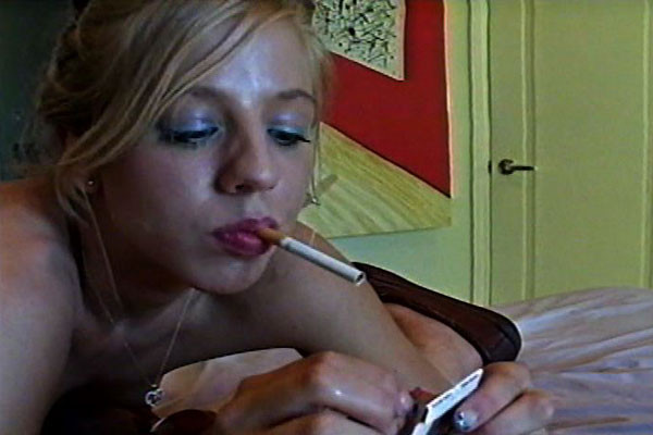 This blonde really loves to suck ... and not only on her cigarettes but on cocks #68252463