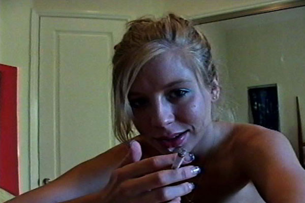 This blonde really loves to suck ... and not only on her cigarettes but on cocks #68252478