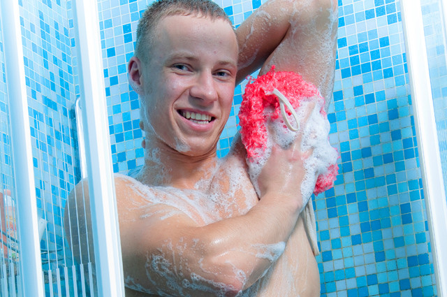 Lance Showering And Lathering Up For Some Fun #76908093