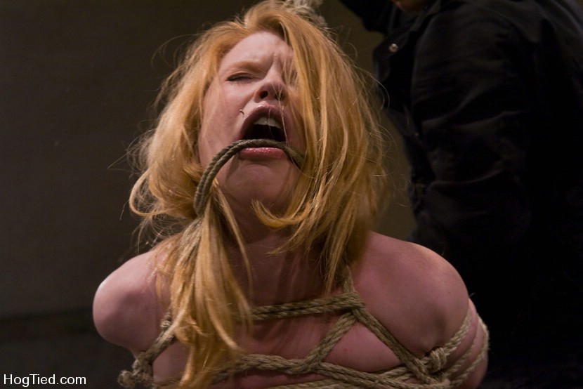 Busty babe gets tied up with rope #72187797