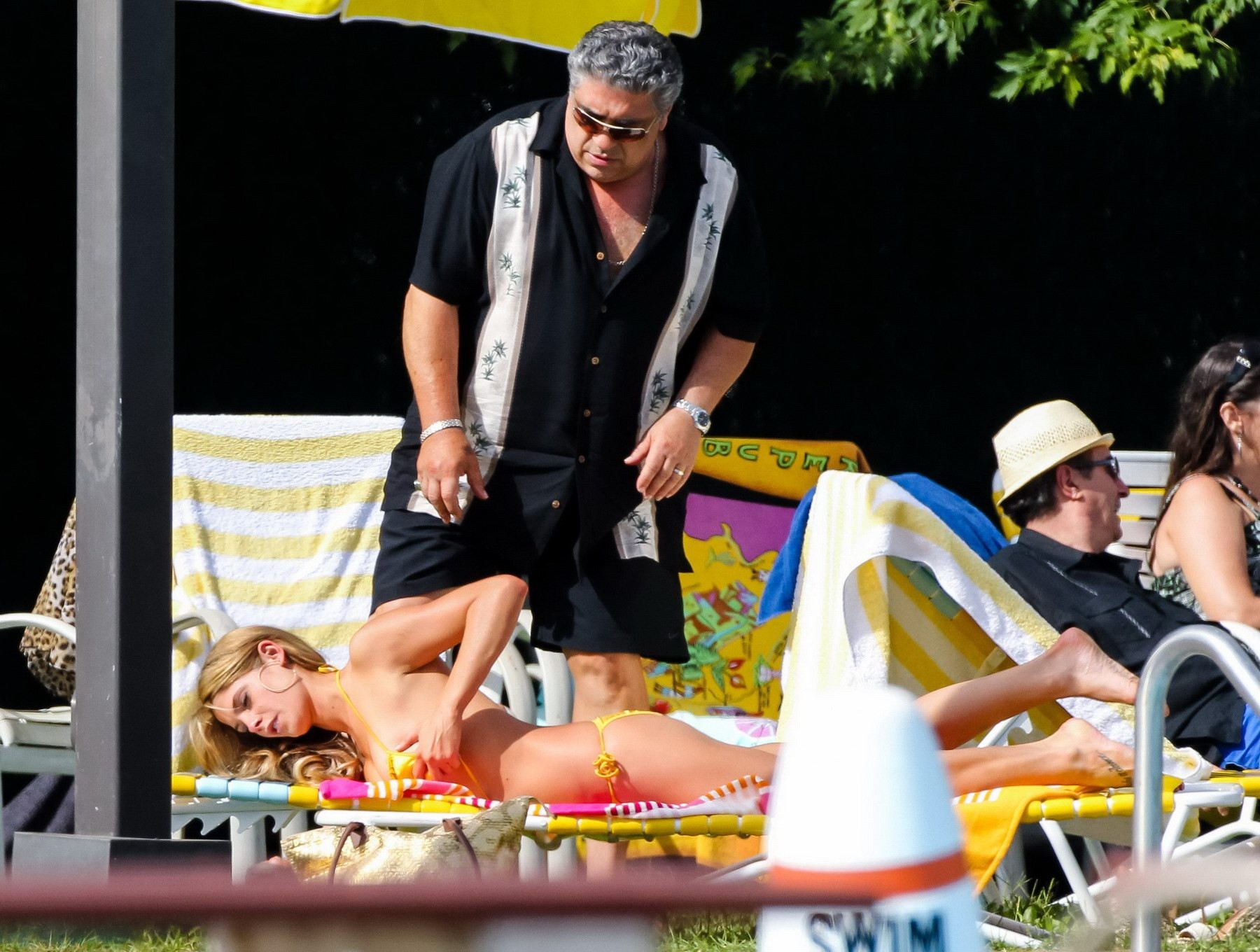 Ashley Greene tanning topless on the set of 'Staten Island Summer' in NYC #75219002