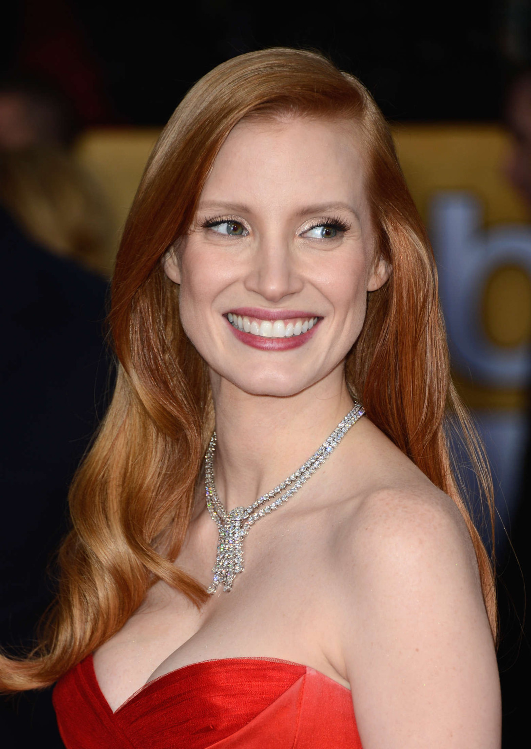 Jessica Chastain showing huge cleavage at the 19th Annual Screen Actors Guild Aw #75240271