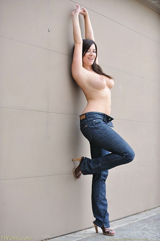 Texas amateur flashing her big natural boobs outdoors #72433738
