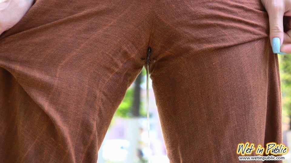 Una rubia adicta a mear en público se moja los pantalones en un parque
 #73240613