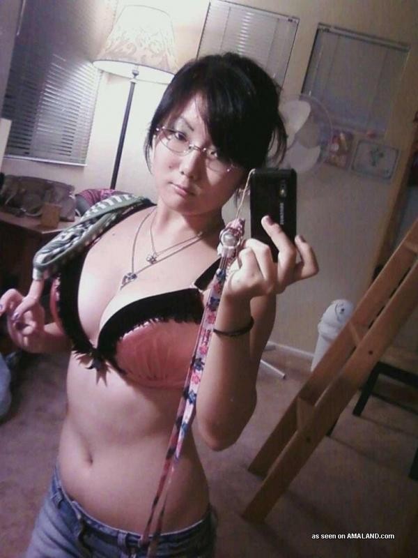 Nice wild kinky geeky Asian honey selfshooting #68196892