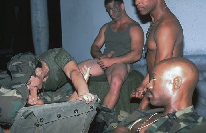 Huge crowd of muscle military hunks enjoy interracial oral orgy #76911918