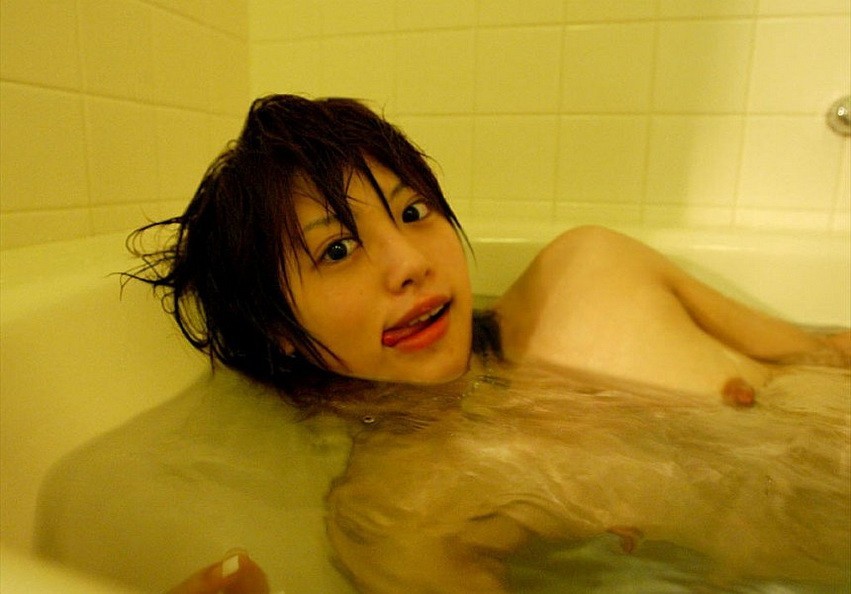 Hitomi Hayasaka asian teen takes bath and shows her tits #69825245